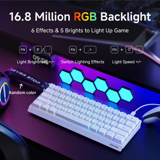 EWEADN 61-Key RGB Backlit Wired Keyboard