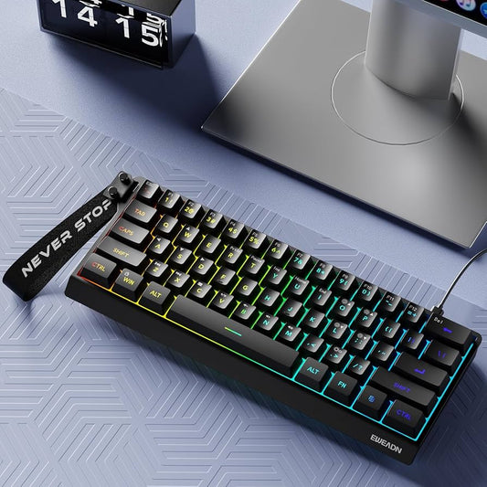 EWEADN 61-Key RGB Backlit Wired Keyboard