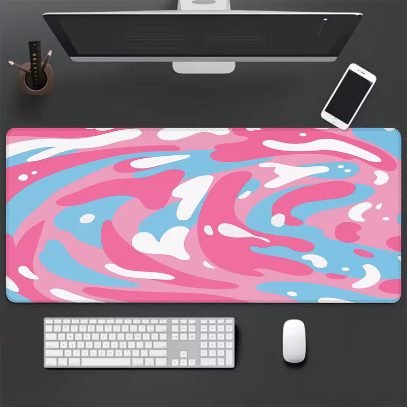 gaming mouse pad pink blue white